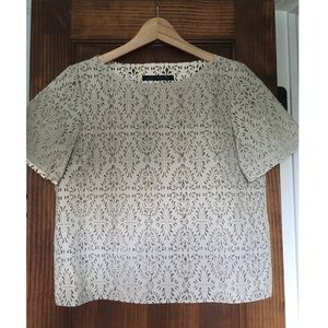 Faux Leather Laser Cutout Top